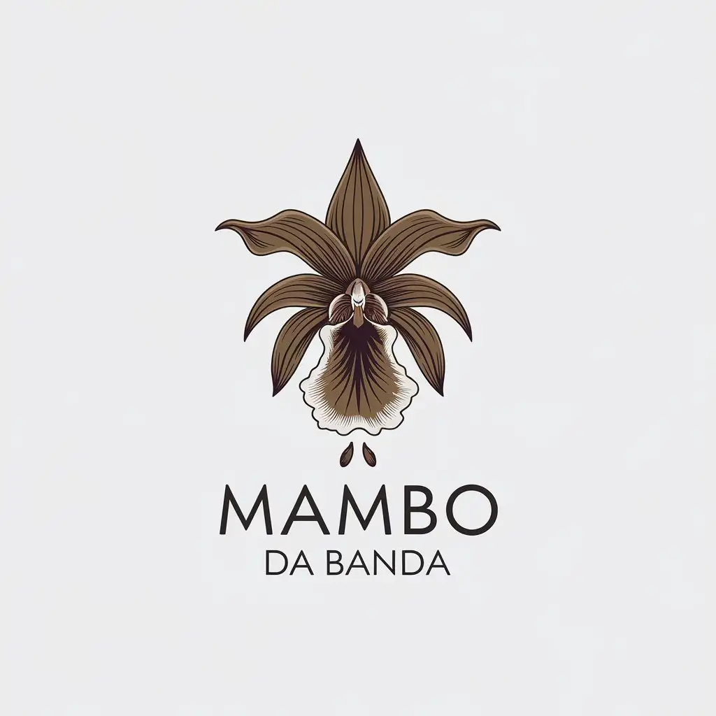 LOGO Design for Mambo da Banda Minimalistic Vanda Symbol with Clear Background