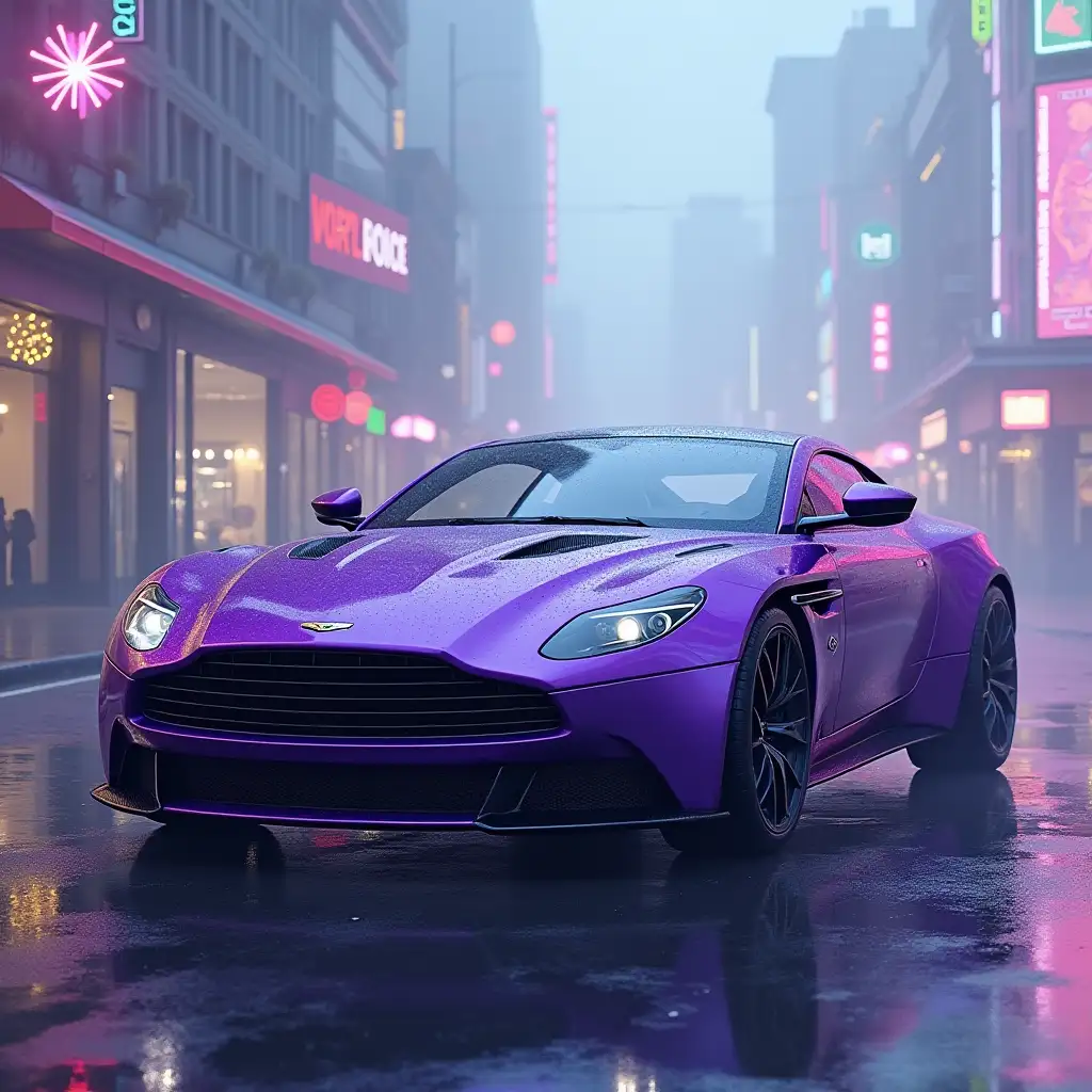 real purple with blue car