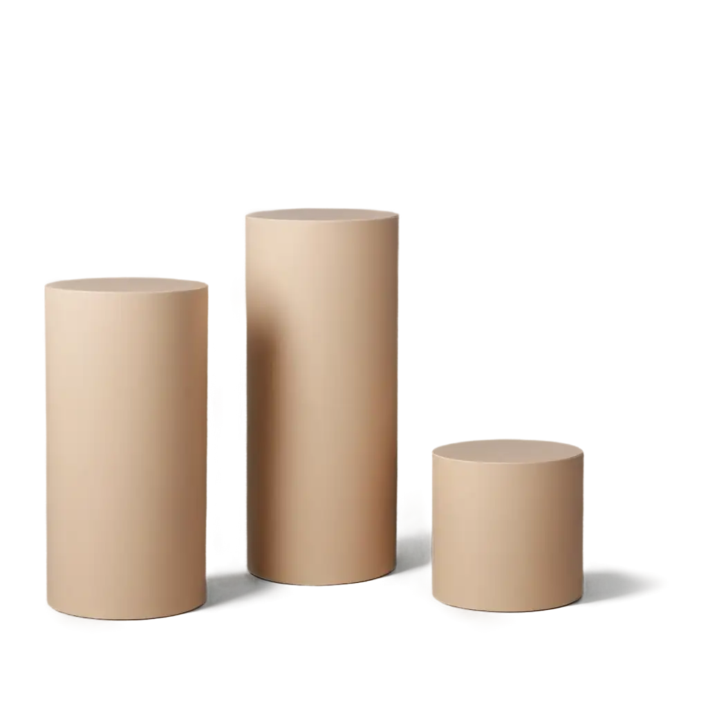 Three-Pedestals-for-Product-Advertising-in-Beige-Colors-HighQuality-PNG-Image-for-Your-Marketing-Needs