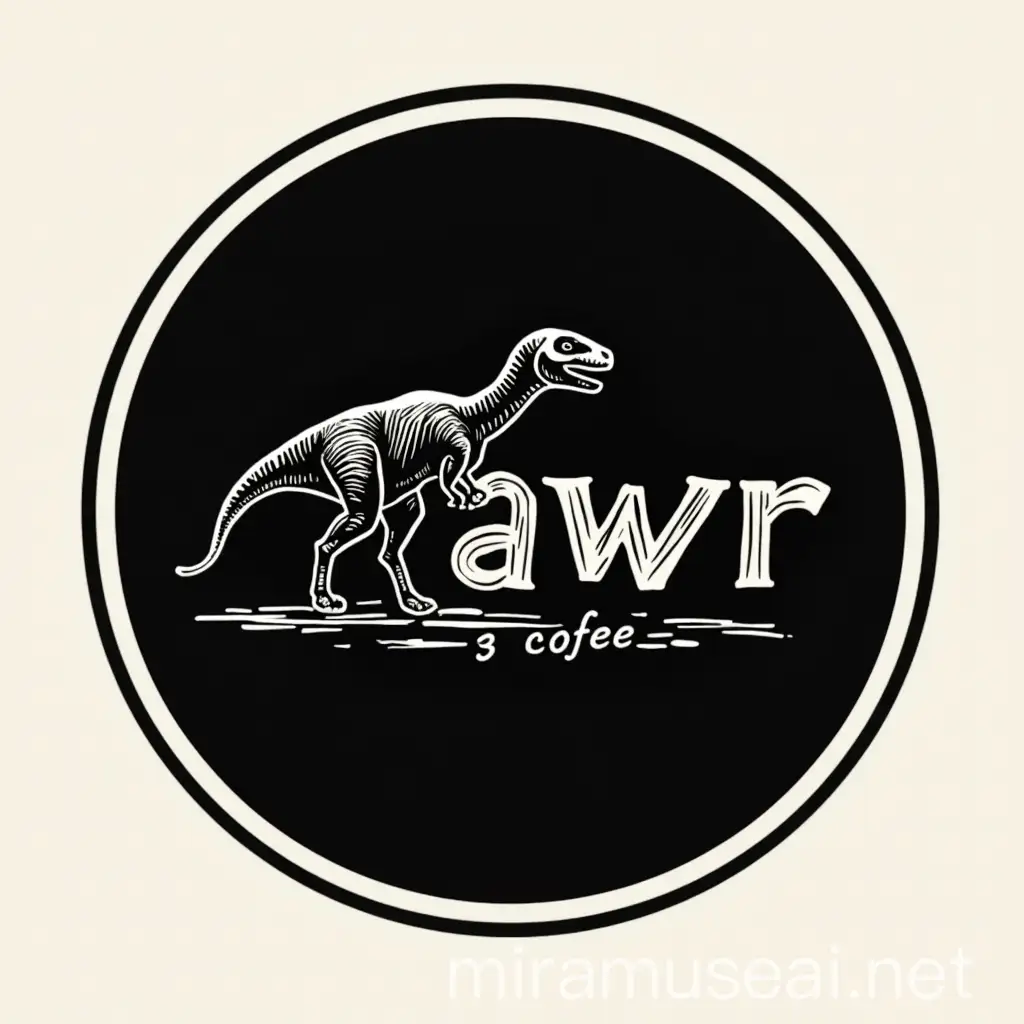 Minimalist Coffee and Dinosaur Logo Design for Rawr Coffee by Tree