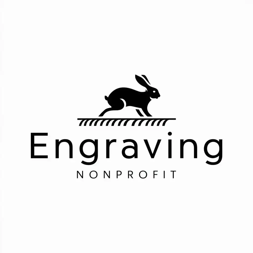 LOGO-Design-For-Engraving-Minimalistic-Hare-in-Furrow-Symbol-for-Nonprofit-Industry