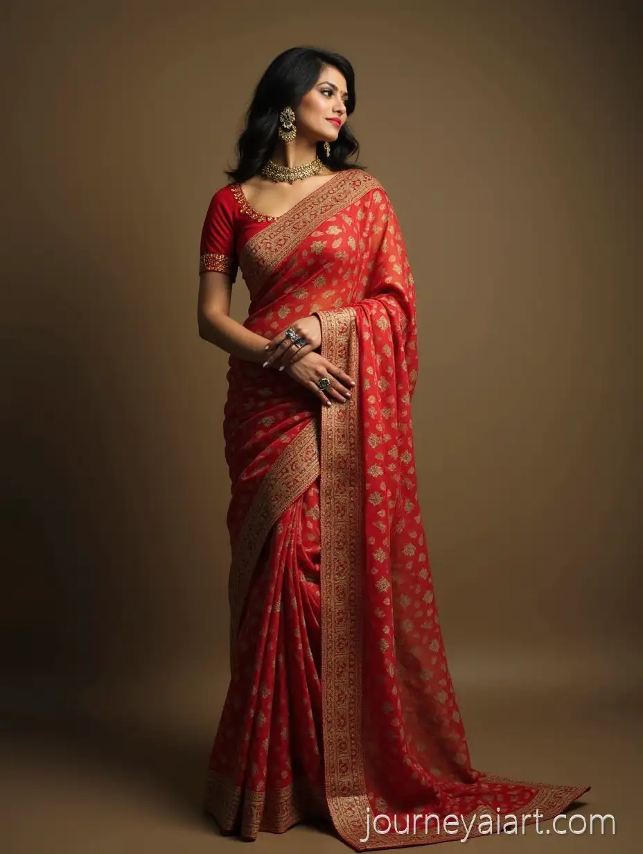 Elegant-Woman-in-Traditional-Saree-with-Intricate-PatternsAI-Image-Prompt-Expansion-in-a-Flirty-and-Sensual-Mood