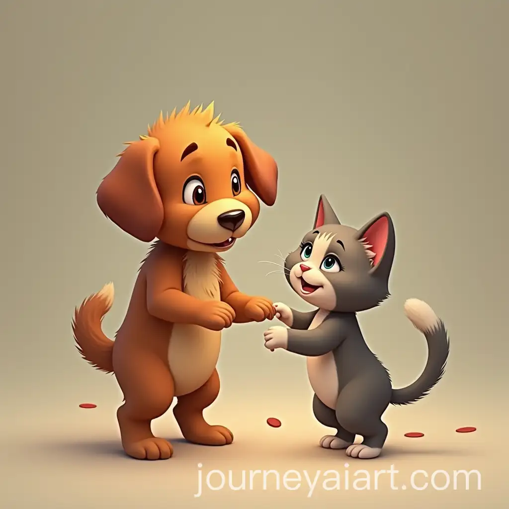 Playful-Pup-and-Kitten-in-a-Cheerful-Home-Environment