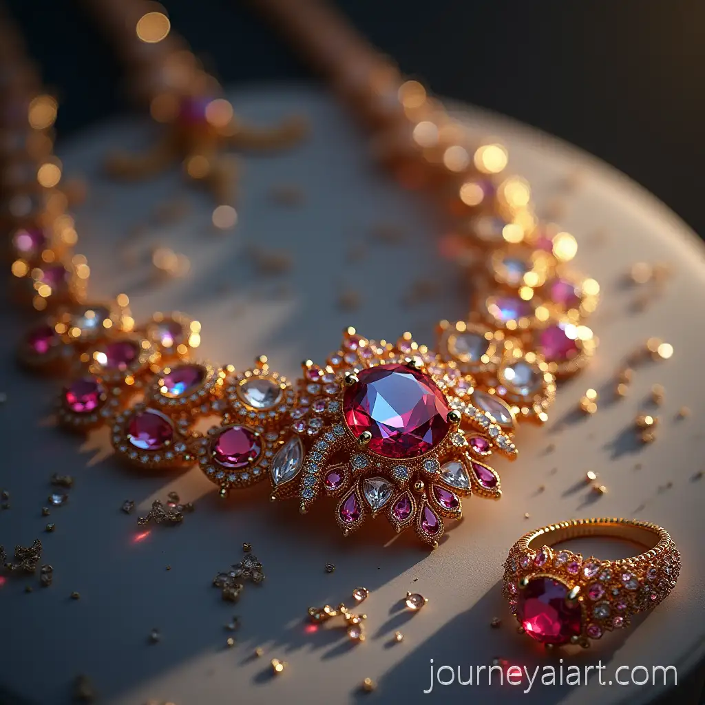 Luxurious-Royal-Jewelry-Set-with-Necklace-and-Ring-Featuring-Gold-and-Platinum-Gemstone-Detailing