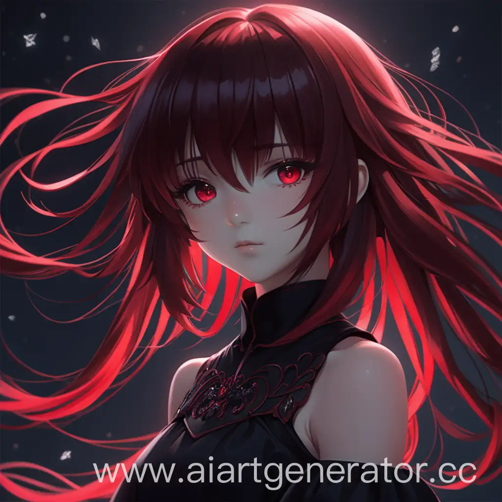 Anime-Girl-in-Black-or-Red-Dress-with-Red-Highlighted-Hair-and-Mysterious-Expression