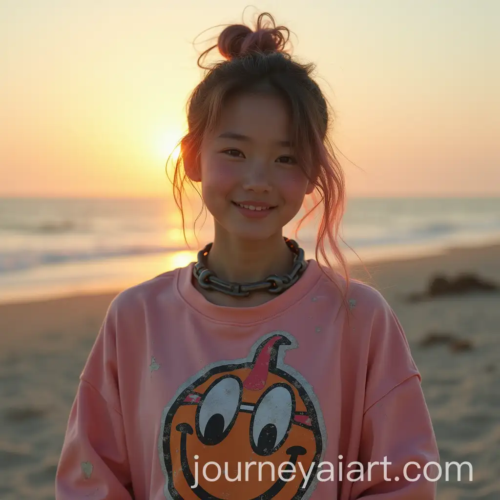Resilient-Young-Woman-in-PostApocalyptic-World-with-Neon-Sunset-and-Broken-Cityscape