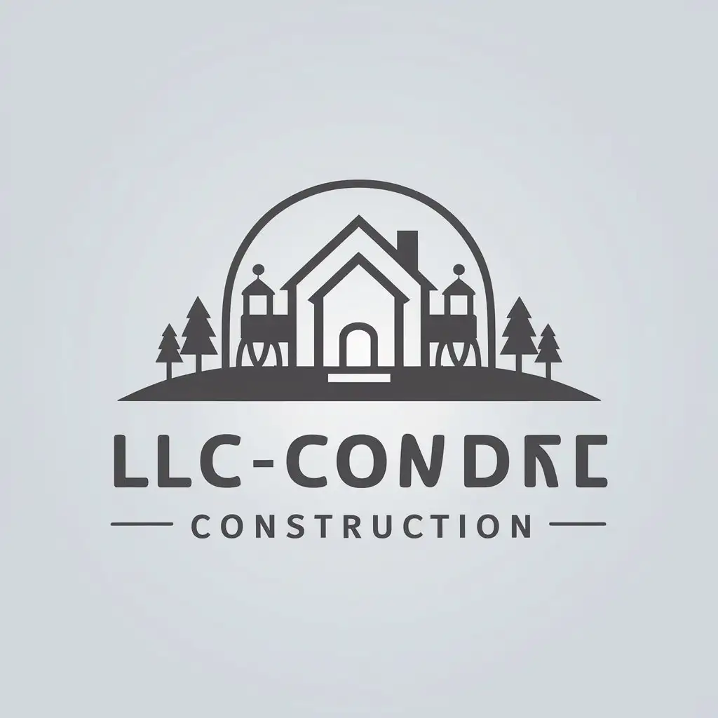 a vector logo design,with the text "LLC EAS-CONSTRUCTION", main symbol:PLAYGROUND, NEW BUILDING,Moderate,be used in Home Family industry,clear background