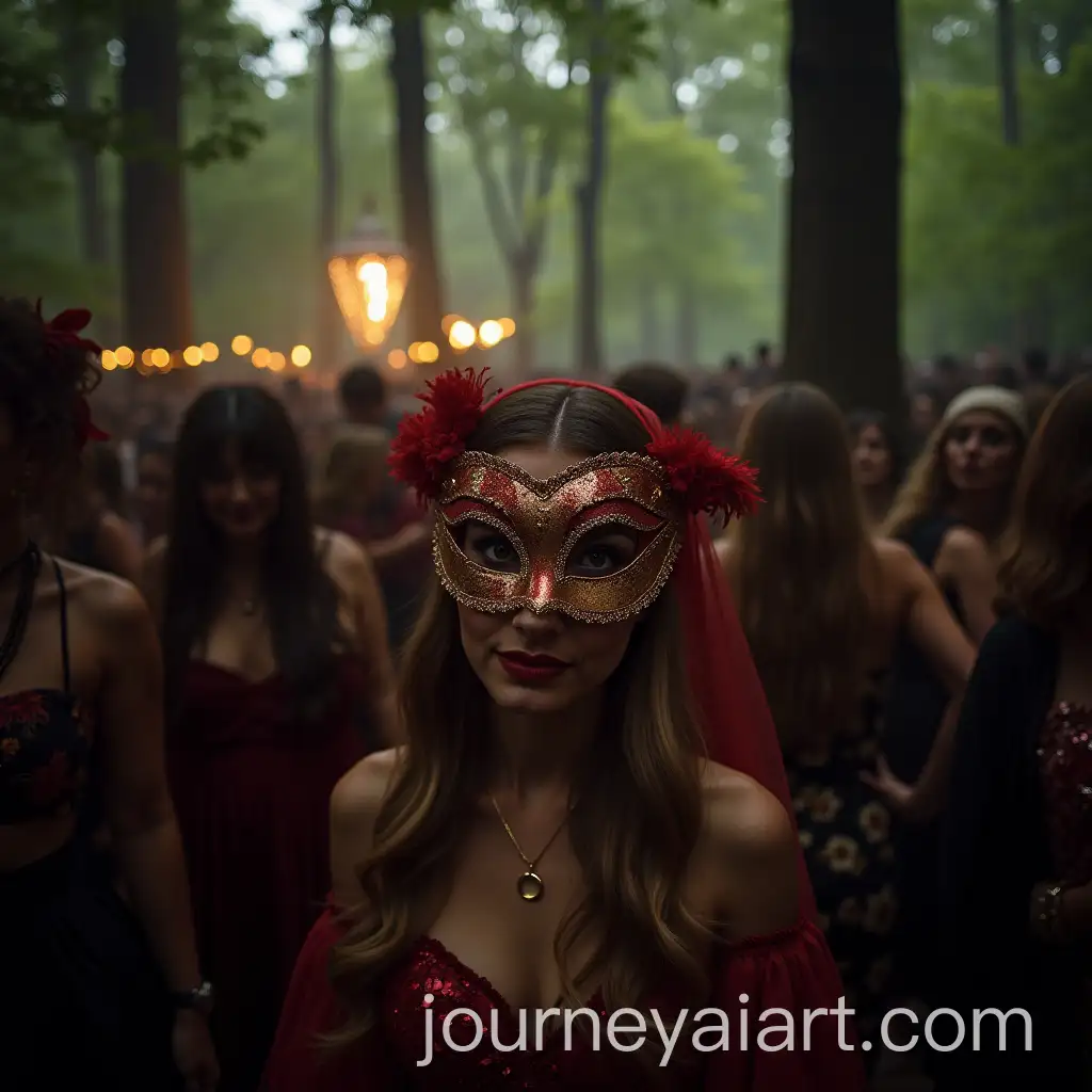 Forest-Masquerade-Party-with-Glamorous-Guests-Having-Fun