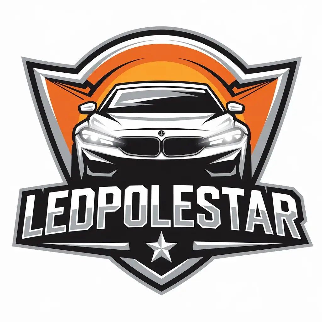 LOGO-Design-for-Ledpolestar-Car-Headlights-in-Automotive-Industry