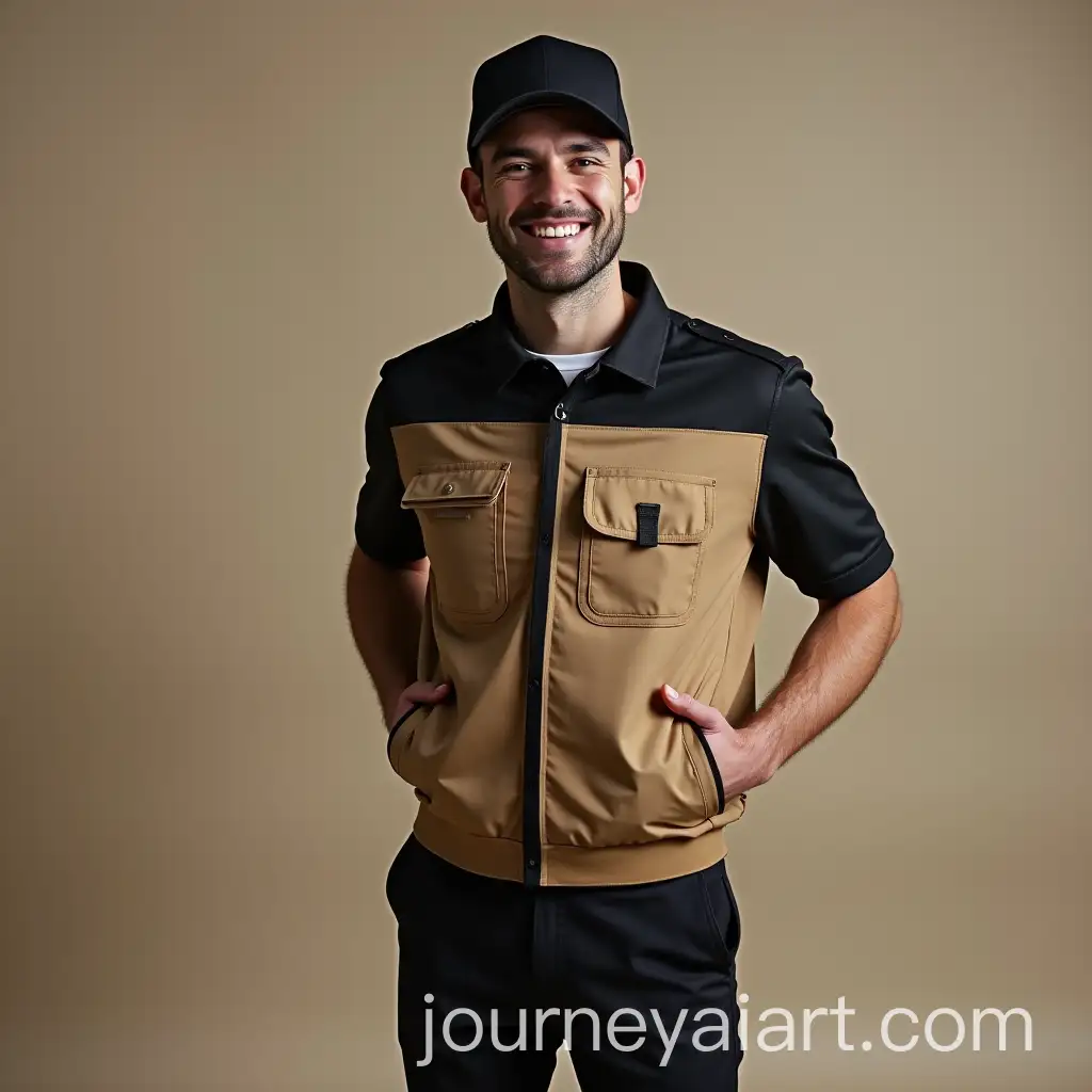 Logistic-Courier-Service-Uniform-in-Brown-and-Black