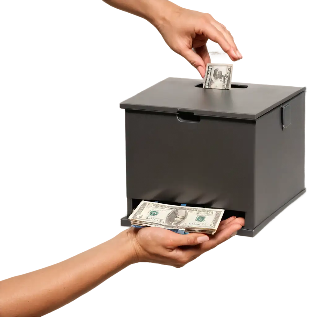 PNG-Image-of-Donation-Box-with-Hand-Giving-Money-Enhance-Your-Designs-with-Clarity-and-Quality