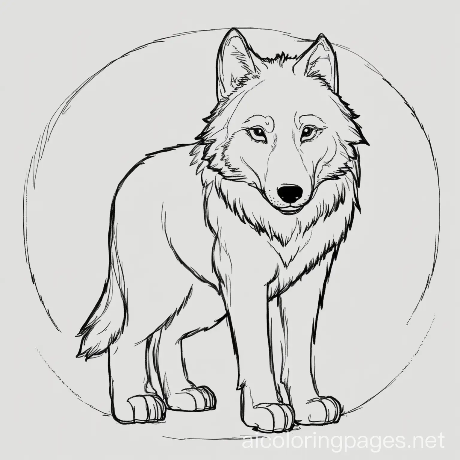 Simplicity-of-a-Wolf-Coloring-Page-for-Children