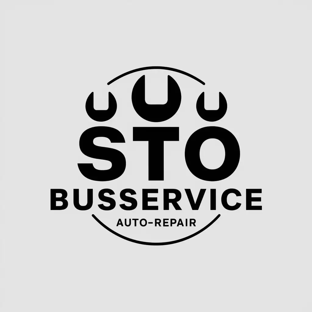 a vector logo design,with the text "STO BusService, auto-repair", main symbol:Socket wrenches,Moderate,be used in Automotive industry,clear background