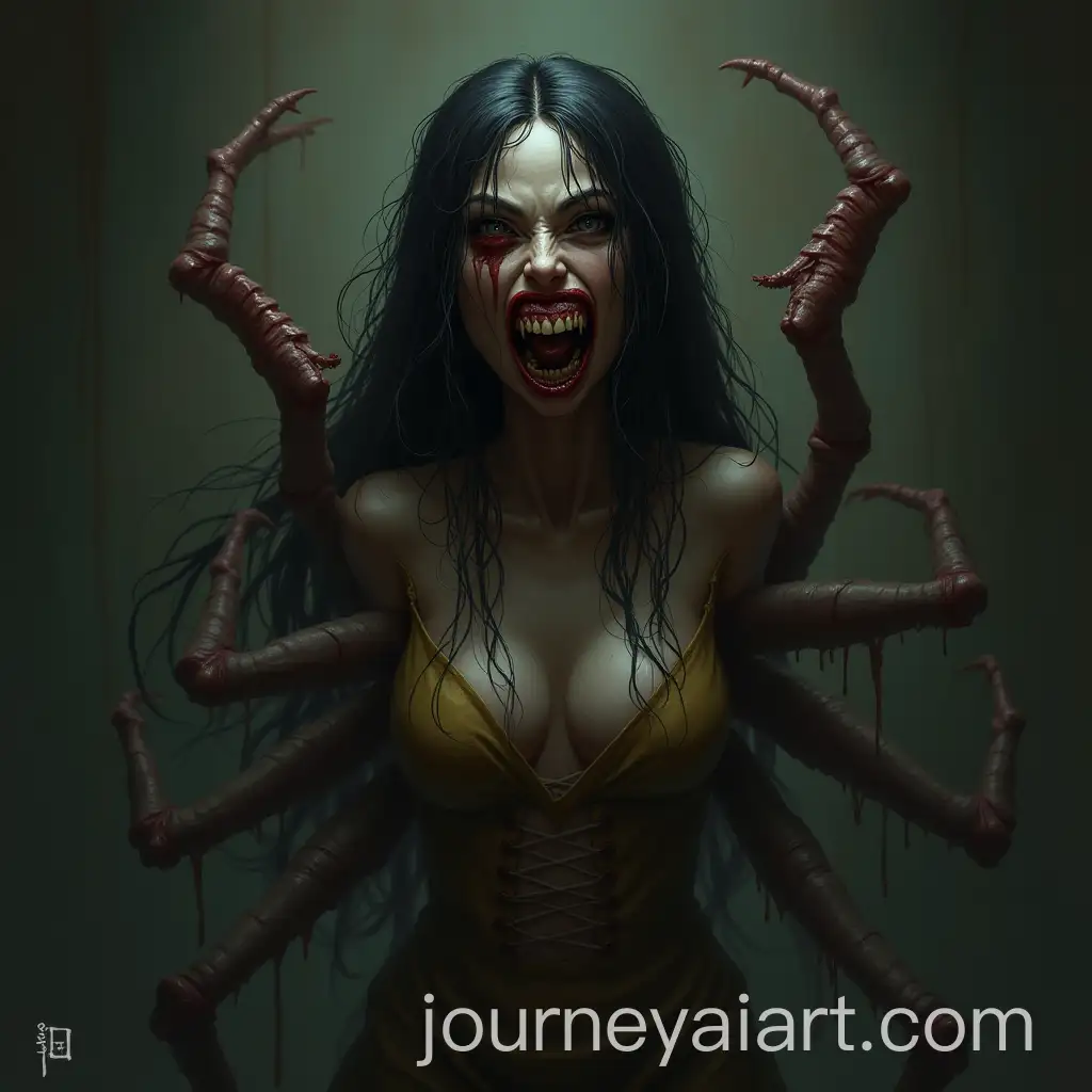 Horror-Portrait-of-an-Attractive-Female-with-Insectlike-Features