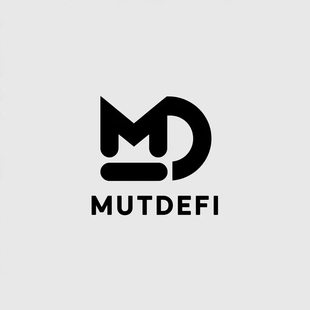 LOGO Design for Mutdefi Minimalistic Vector with MD Symbol and Clear Background