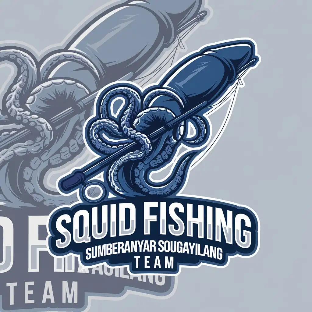 LOGO-Design-for-Squid-Fishing-Sumberanyar-Sougayilang-Team-Vector-Logo-with-Fishing-Theme-and-Clear-Background