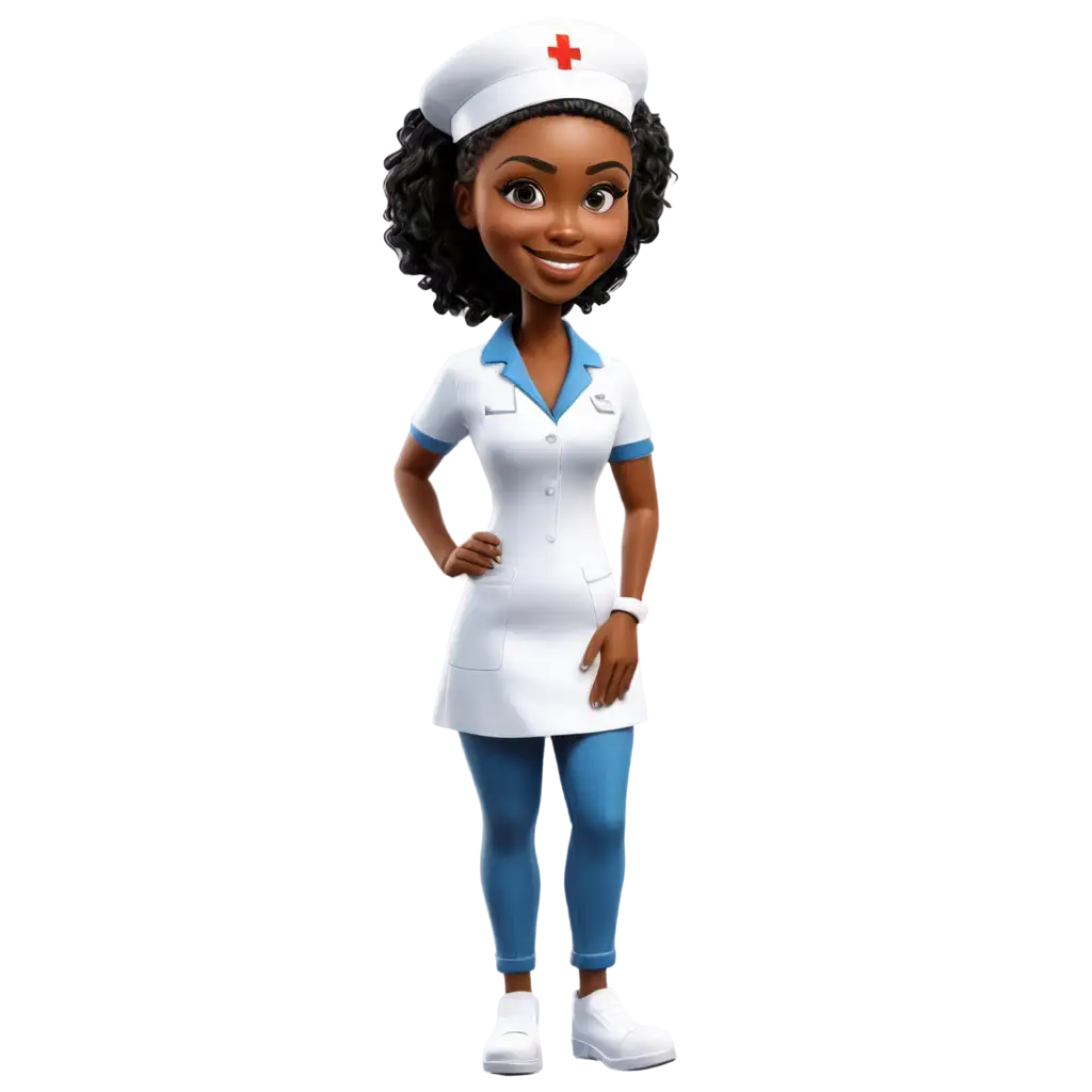 Cute-African-Nurse-Caricature-PNG-for-Vibrant-Medical-Illustrations