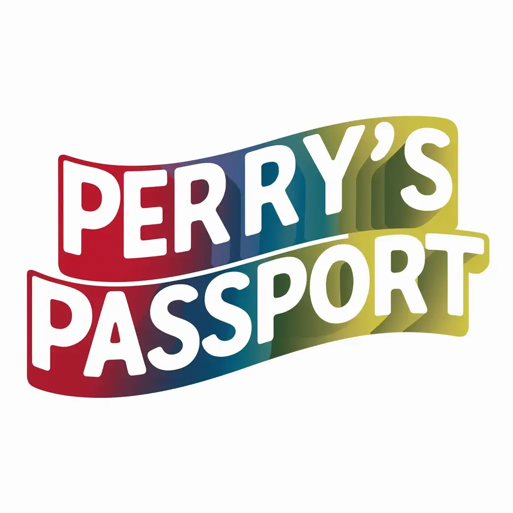 Colorful Gradient Text Logo for Perrys Passport Off