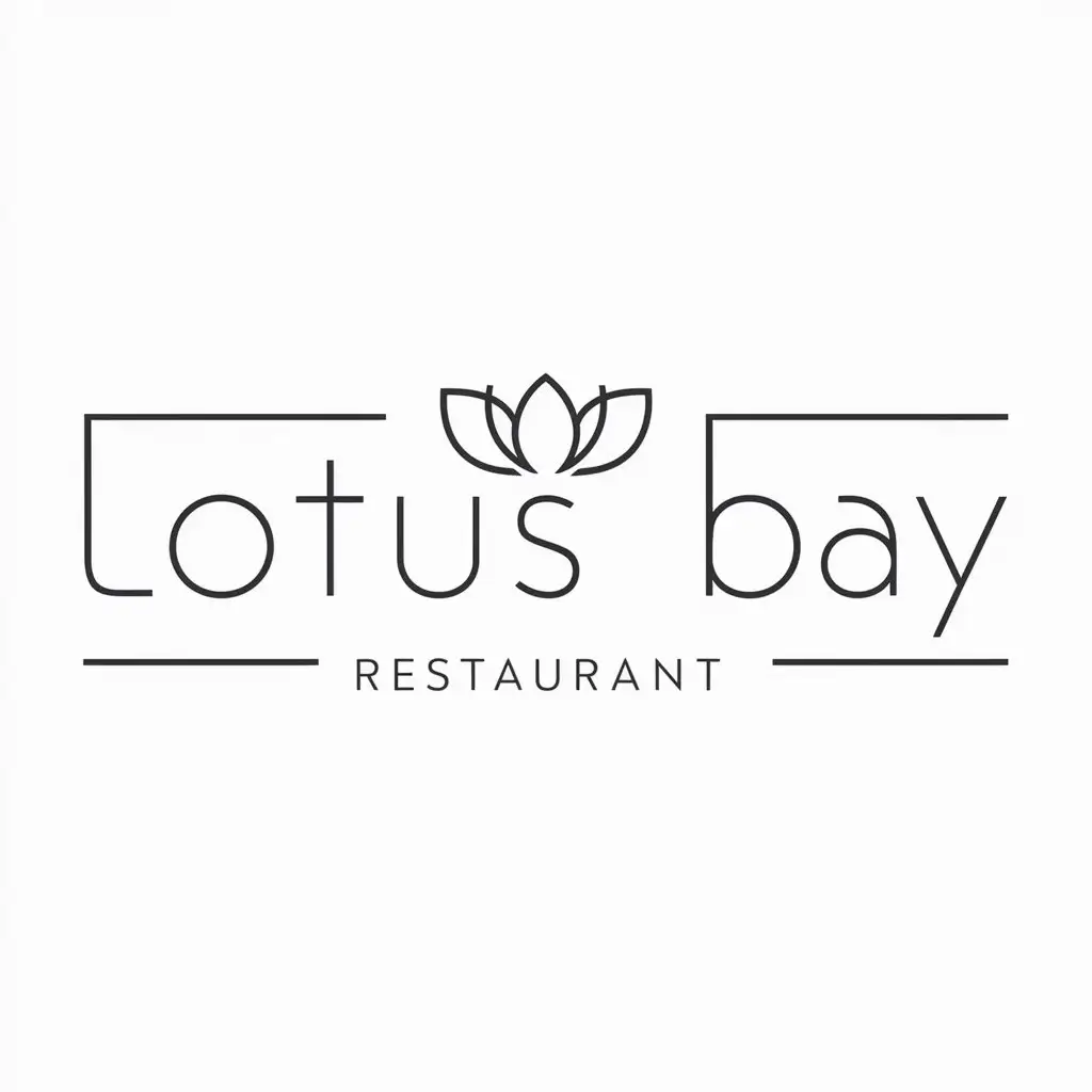 LOGO-Design-For-Lotus-Bay-Elegant-Lotus-Symbol-in-Minimalistic-Style-for-Restaurants