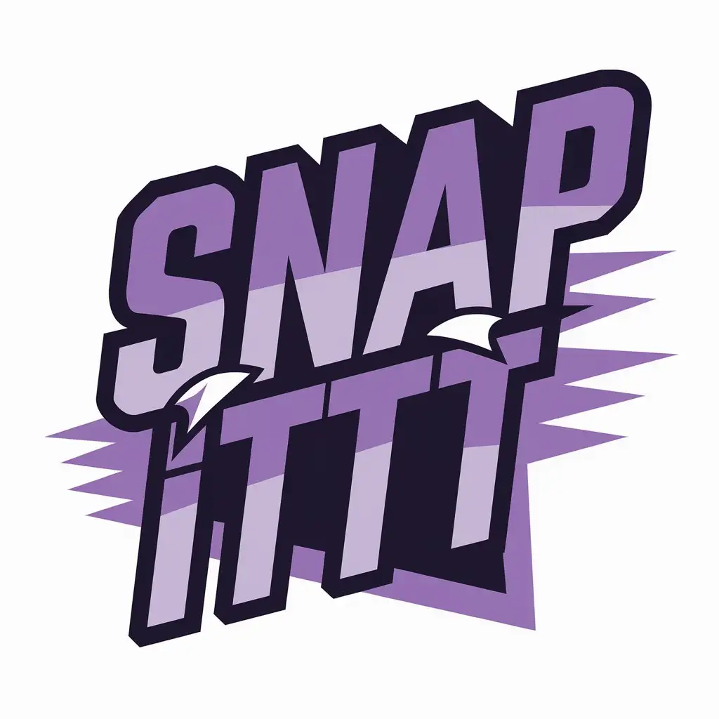 LOGO Design for Snap ittt Purple Black Text Mascot with Bold Modern Font and Clear Background