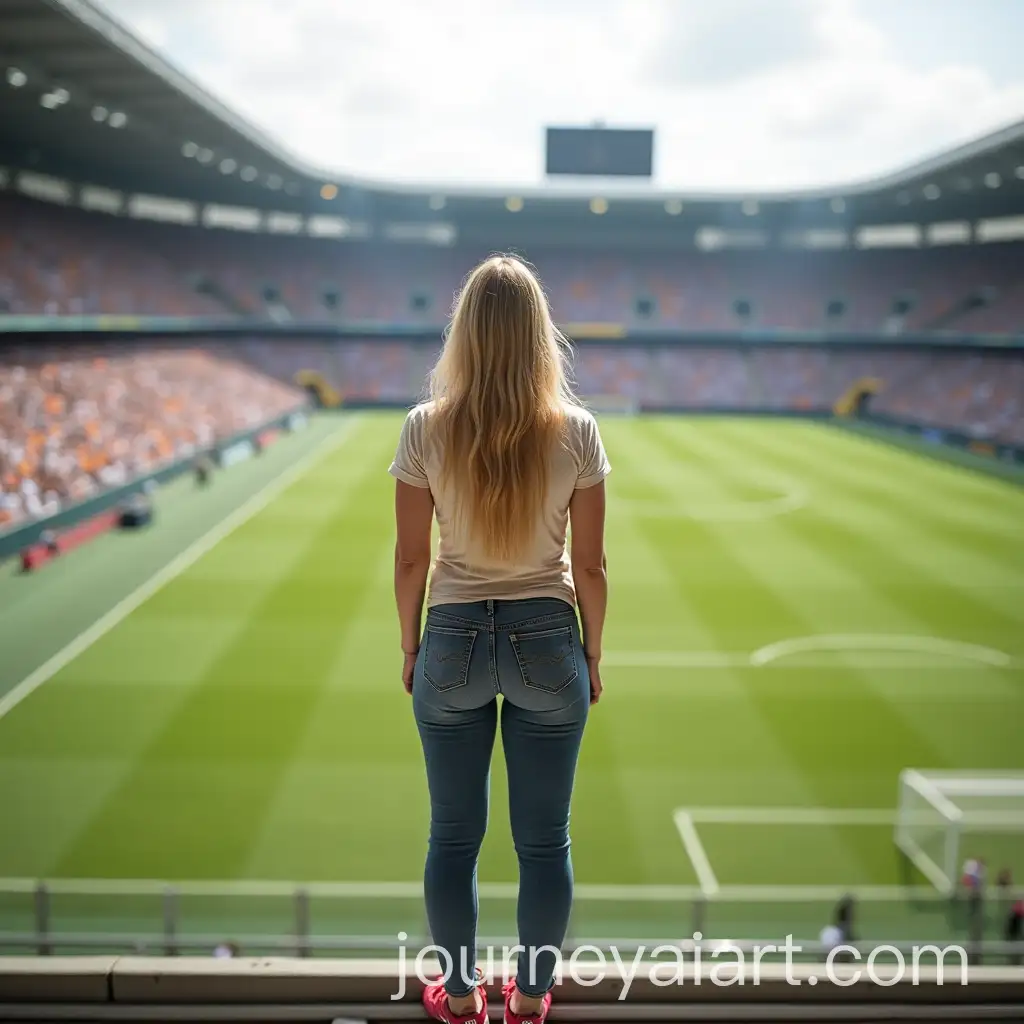 Young-Woman-in-Corinthians-Stadium-Admiring-the-Field