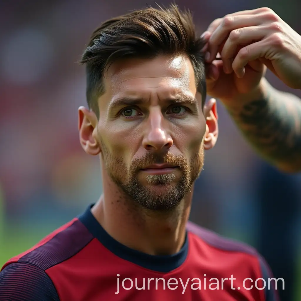 Cristiano-Ronaldo-Giving-Lionel-Messi-a-Haircut