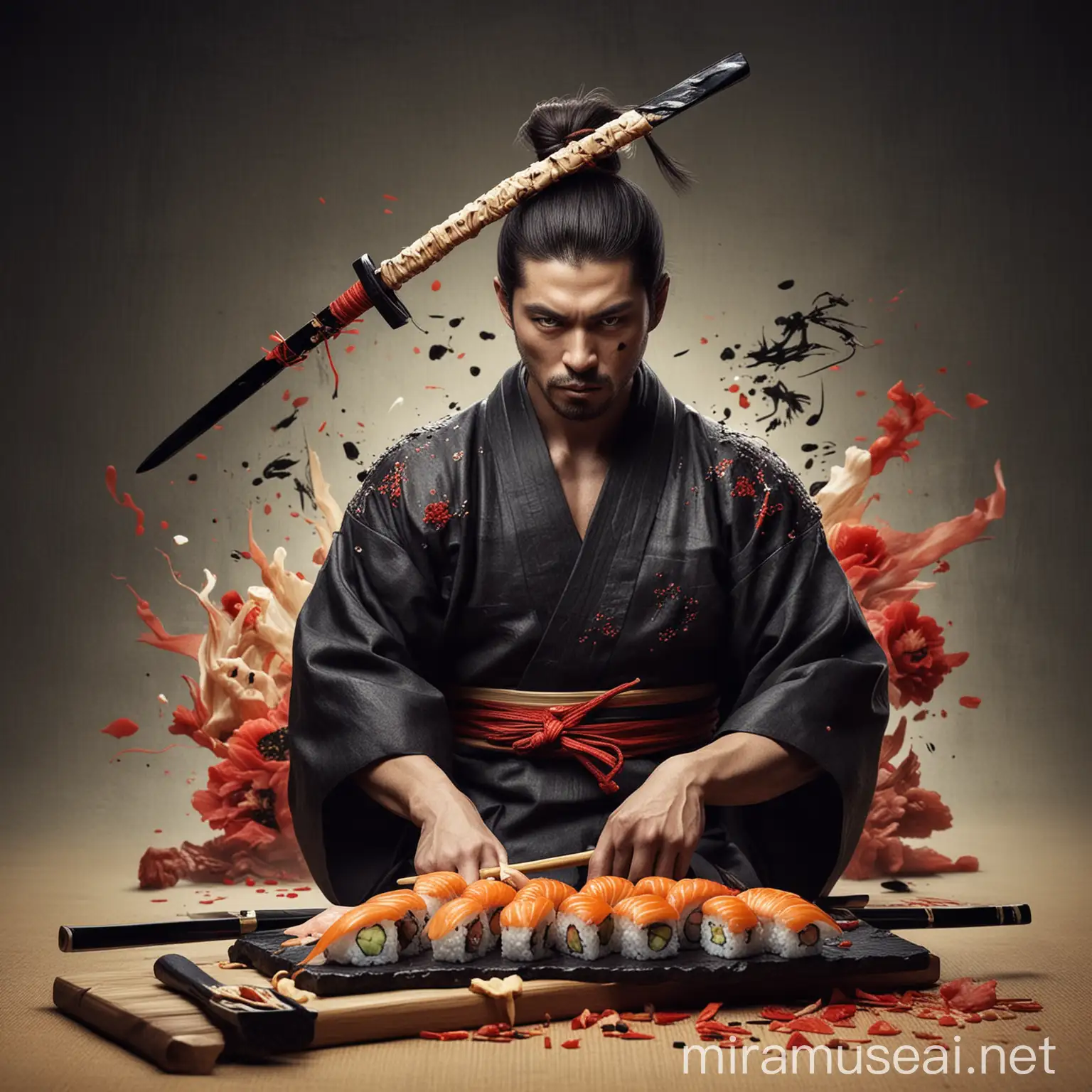 Samurai Sushi Art Warrior Inspired by Japanese Cuisine