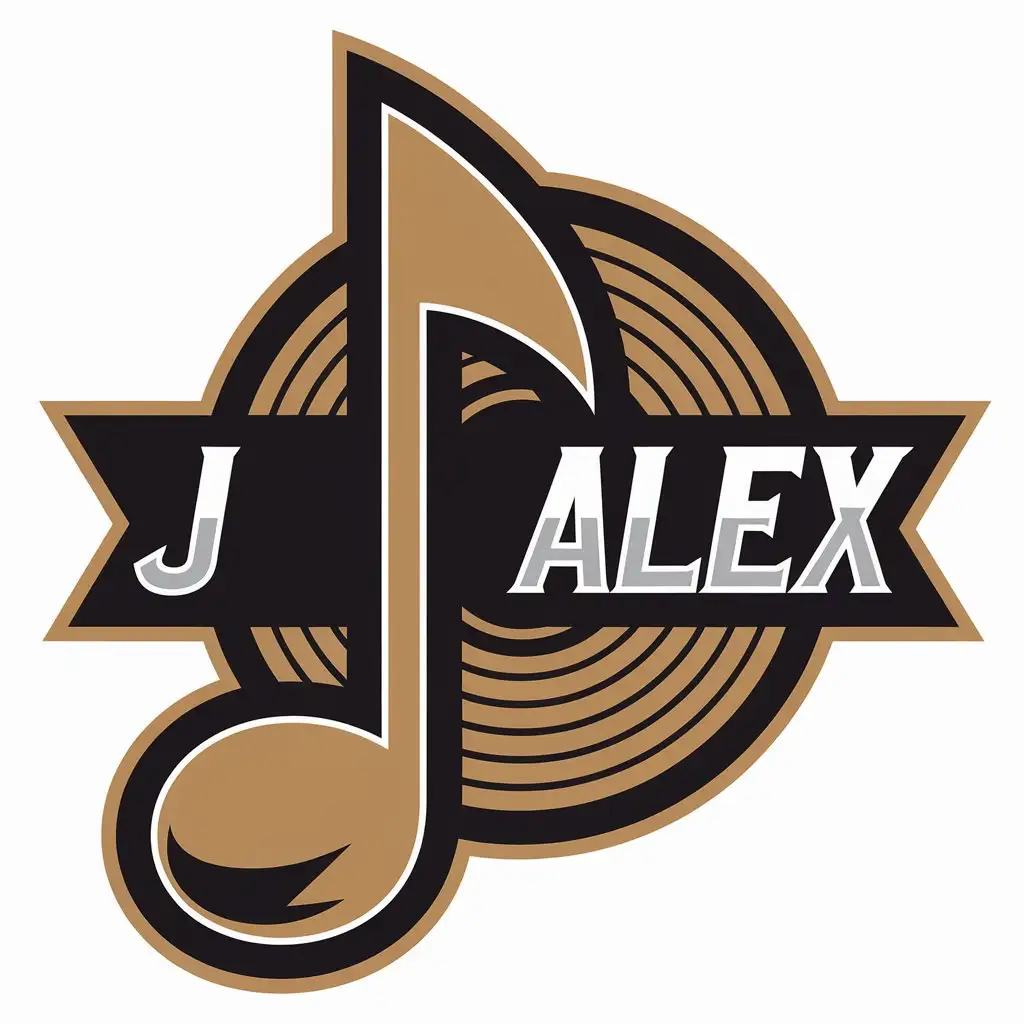 LOGO Design for J ALEX Vector Music Theme with Clear Background for Internet Industry