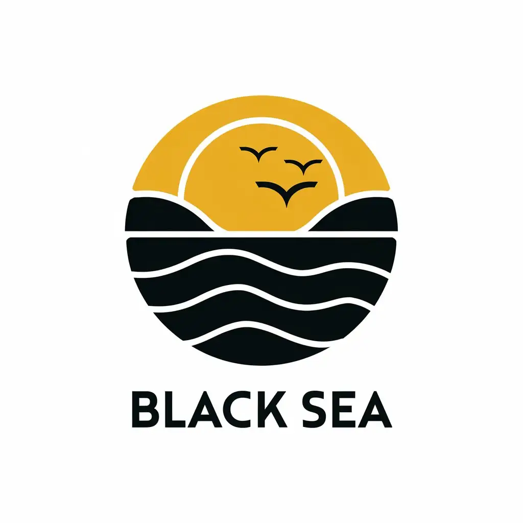 LOGO Design for Black Sea Sun Birds and Vector Waves