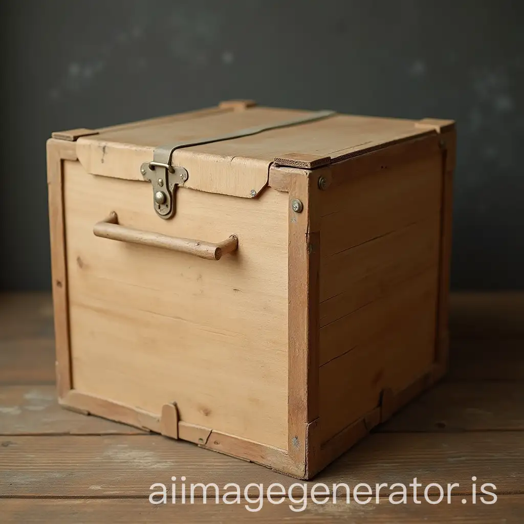 old wooden cardboard box