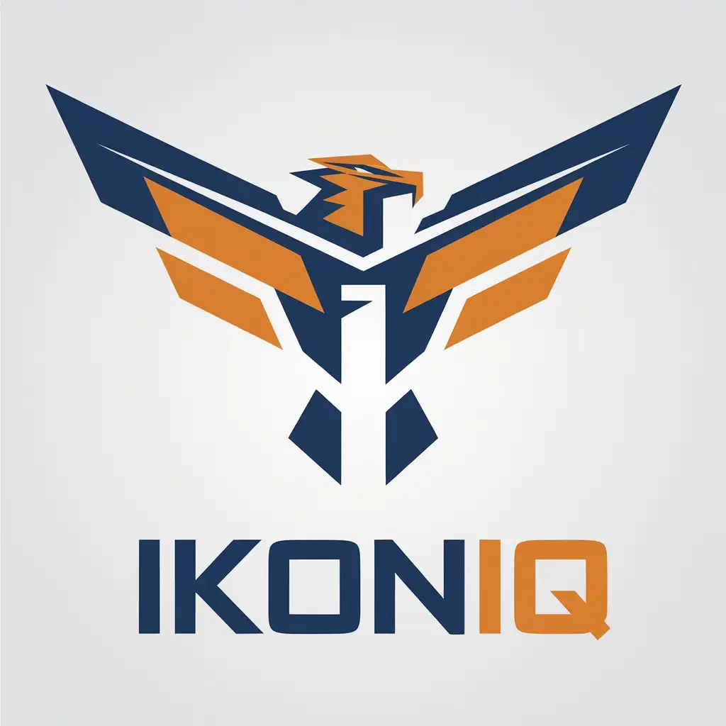 LOGO Design for ikoniq OneDimensional Eagle with Solid Color and Letter I