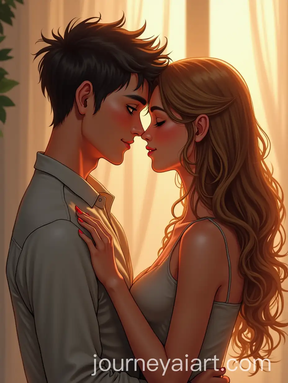 Passionate-Couple-with-Short-and-Long-Hair-Embracing