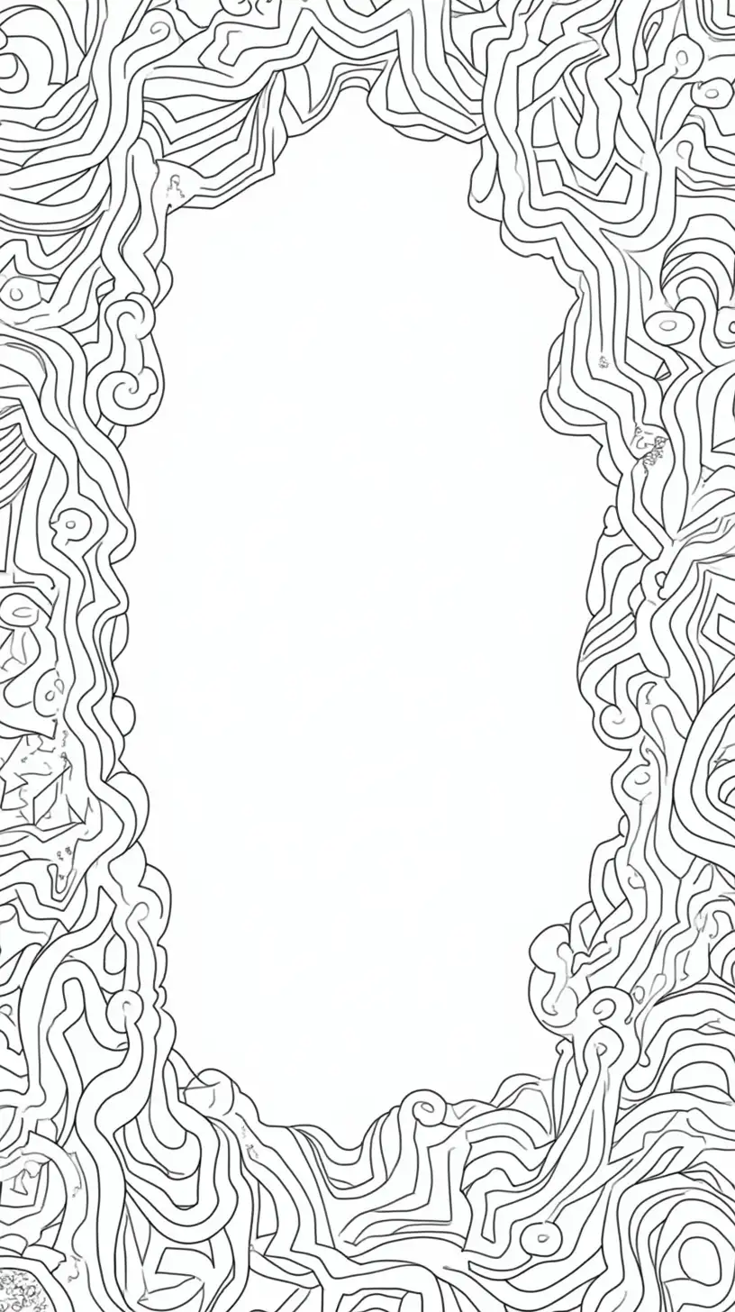 Abstract Geometric Shapes Coloring Book Page