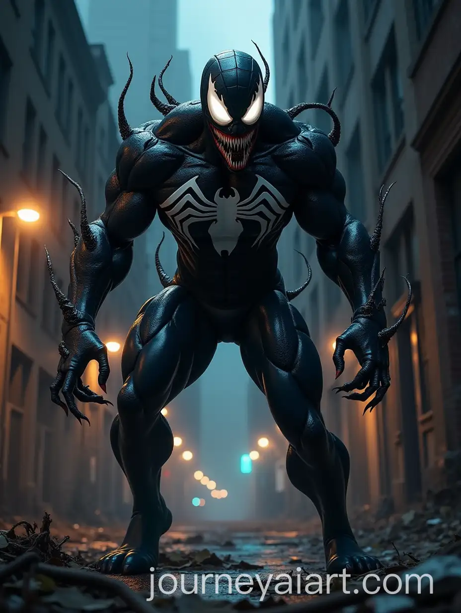 Venomized-SpiderMan-in-Abandoned-City-Alley
