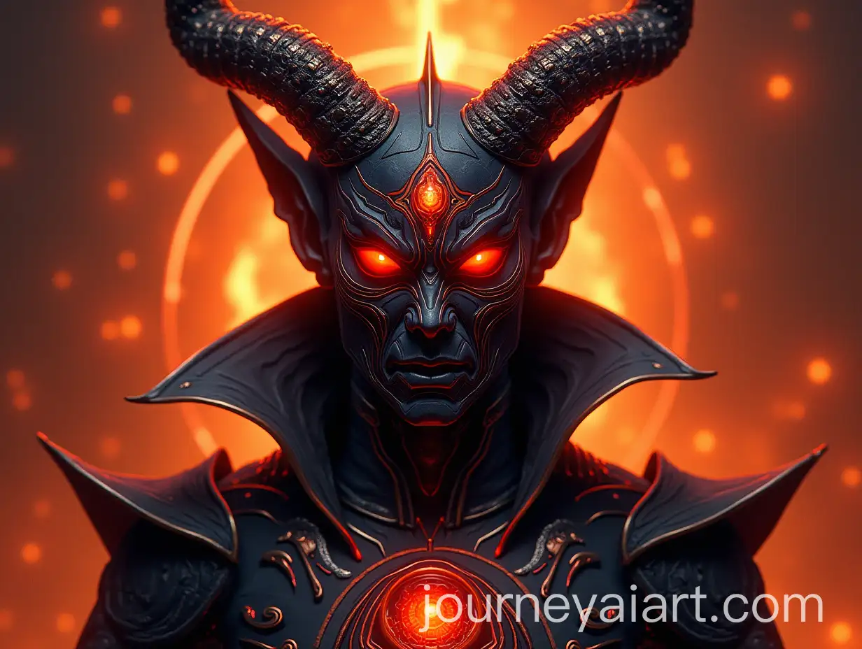 Cosmic-Guardian-with-Glowing-Red-Eyes-and-Intricate-Horns