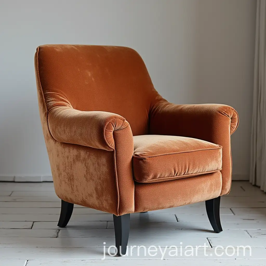 Luxurious-Velvet-Armchair-with-Fabric-Stripes