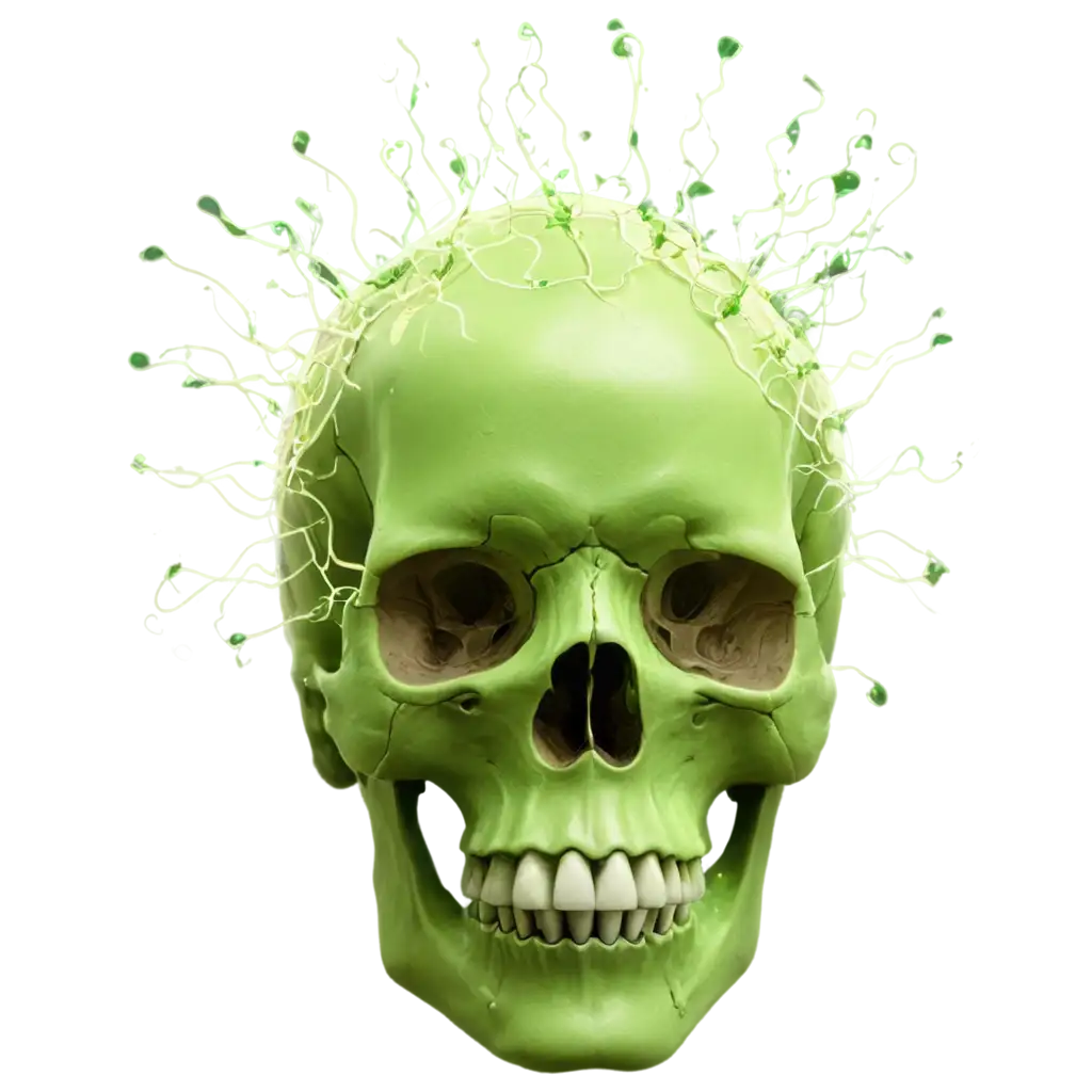 Fractured-Human-Skull-PNG-with-Glowing-Green-Spores-A-Visual-Representation-of-Mental-Struggles-in-a-Mutated-Wilderness