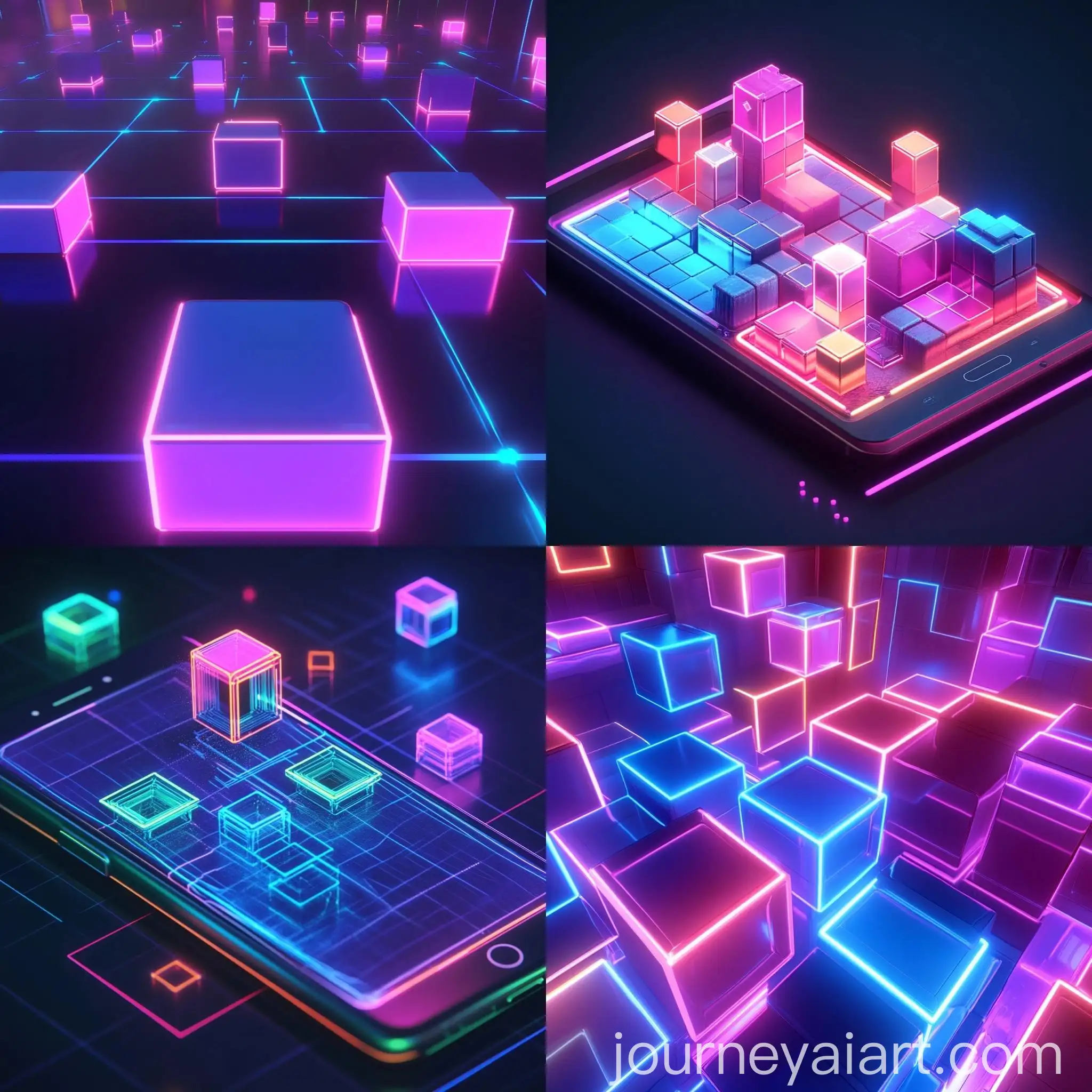 Neon-3D-Blocks-Mobile-Game-Screen-in-Vibrant-Colors