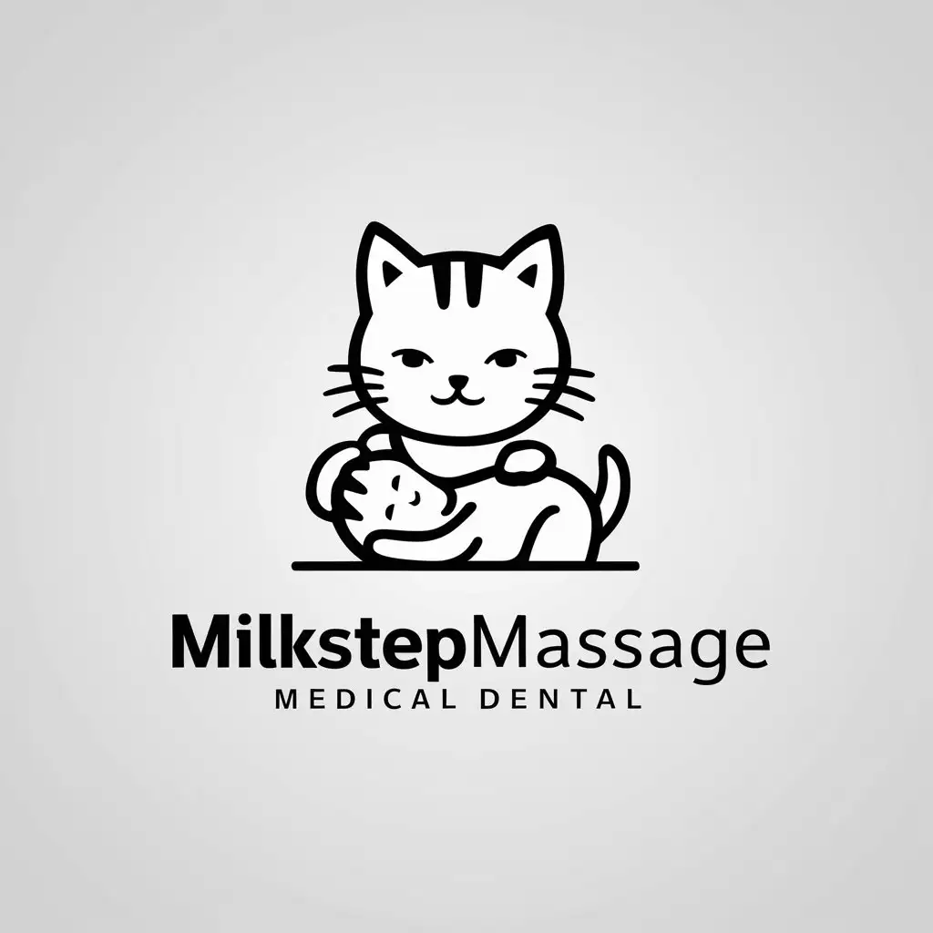 LOGO-Design-for-MilkStepMassage-Cat-Massaging-Theme-in-Medical-Dental-Industry