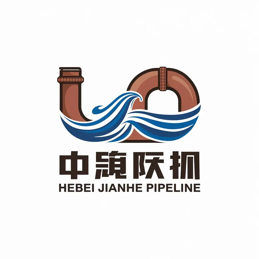 LOGO Design for Hebei Jianhe Pipeline Vector with Pipe Symbol and Clear Background