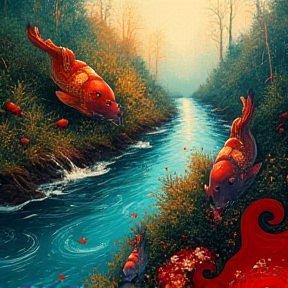 Fish Against the River