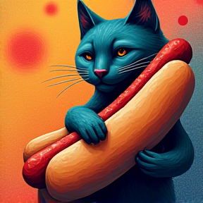 The Cat's Hotdog Feast