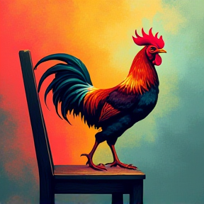 Chicken on a chair 