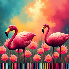 Daisy and Flamingos