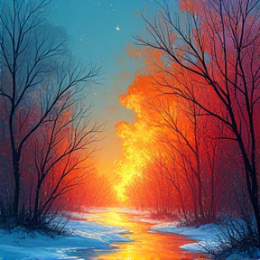 Snow on fire