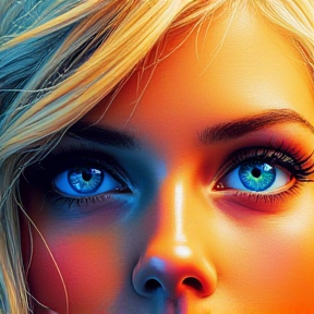 Blue Eyes Blonde Hair with Gold