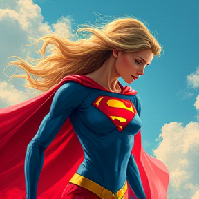 Supergirl in the Sky