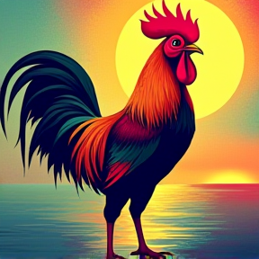 Rooster on the Open Sea