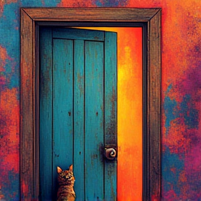 Aging-Oak-Door-Before-Curious-Cat