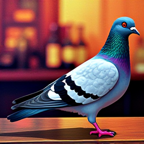 Pigeon in a pub in London